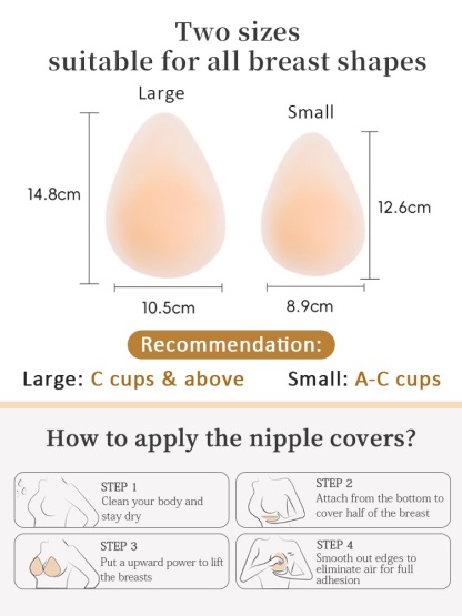 Invisible Nipple Covers Lifts Up Breasts In 1S, Ultra-Thin Edge Sticky Bra For Long-Lasting Sweat & Water Resistant Reusable VEIMIA