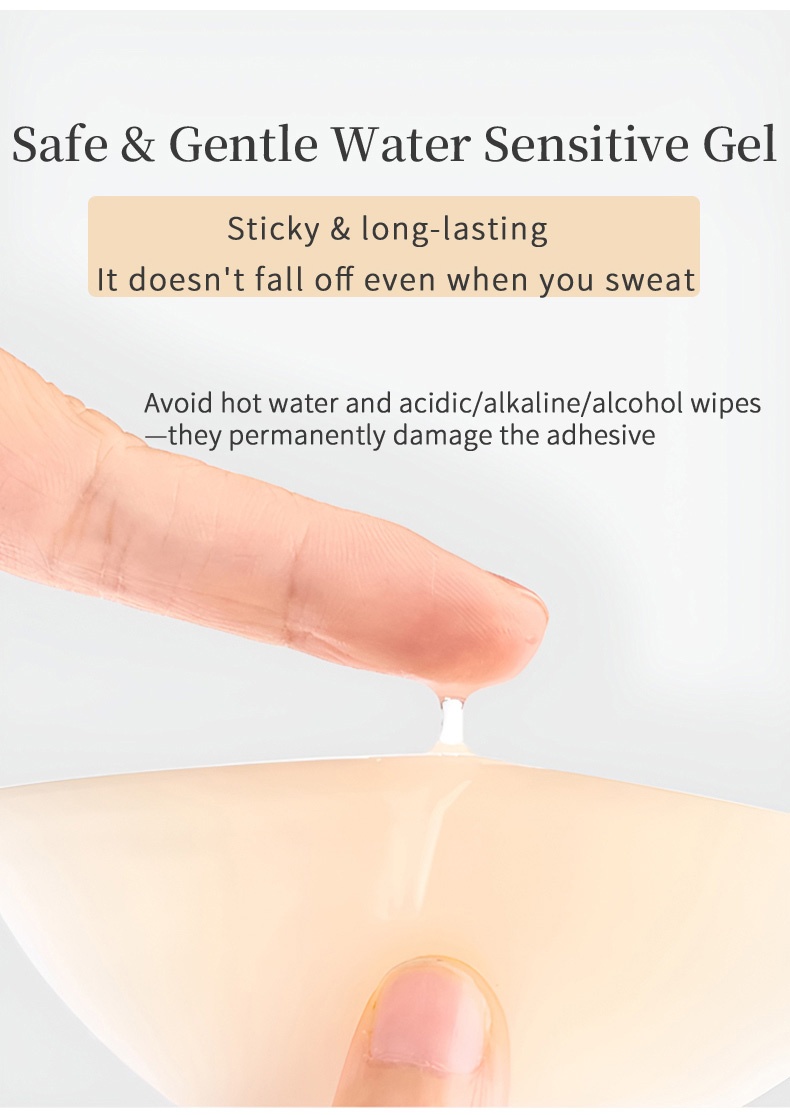 Invisible Nipple Covers Lifts Up Breast In 1S, Ultra-Thin Edge Sticky Bra For Long-Lasting Sweat & Water Resistant Reusable VEIMIA