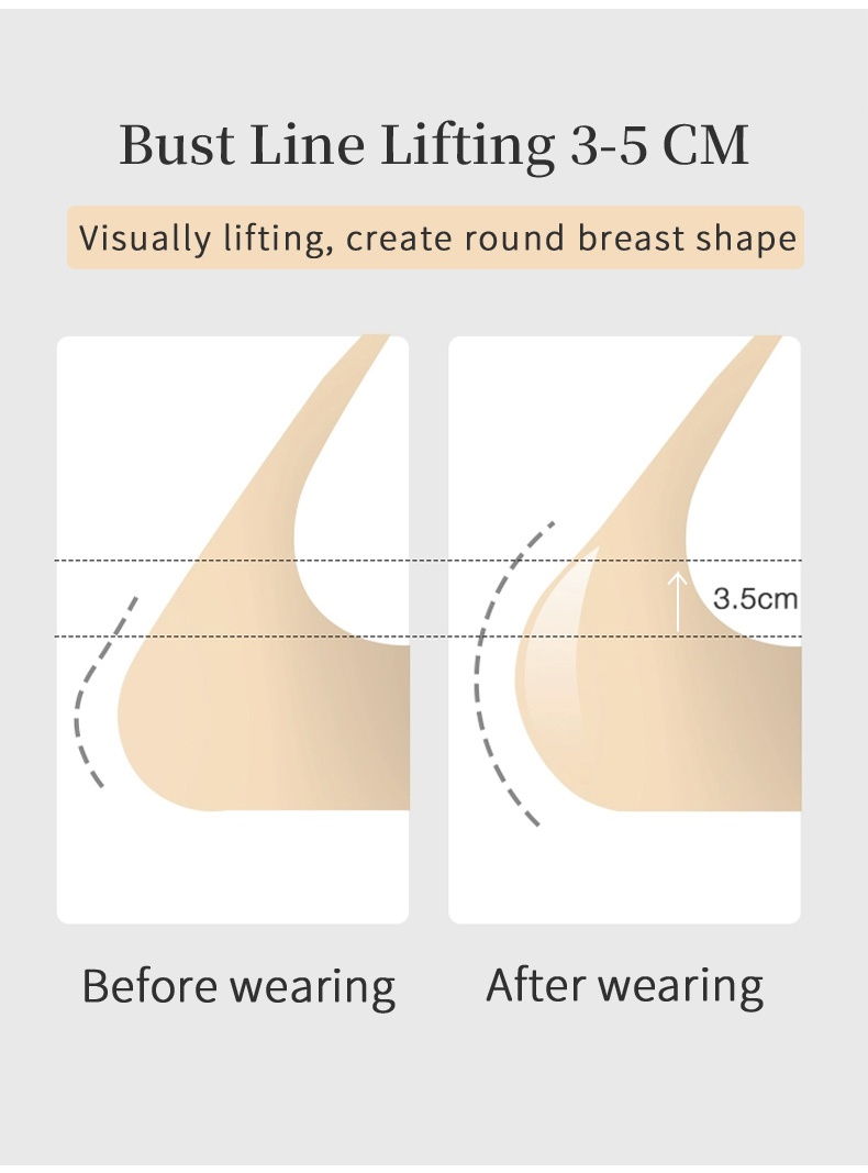 Invisible Nipple Covers Lift Up Breast In 1S, Ultra-Thin Edge Sticky Bra For Long-Lasting Sweat & Water Resistant Reusable VEIMIA