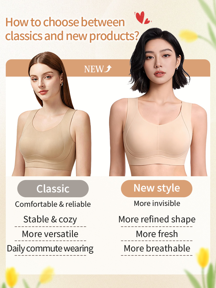Invisible Seamless Bra With Back Smoothing Support & Minimizing Fit, Breathable & Moisture-Wicking VEIMIA 
