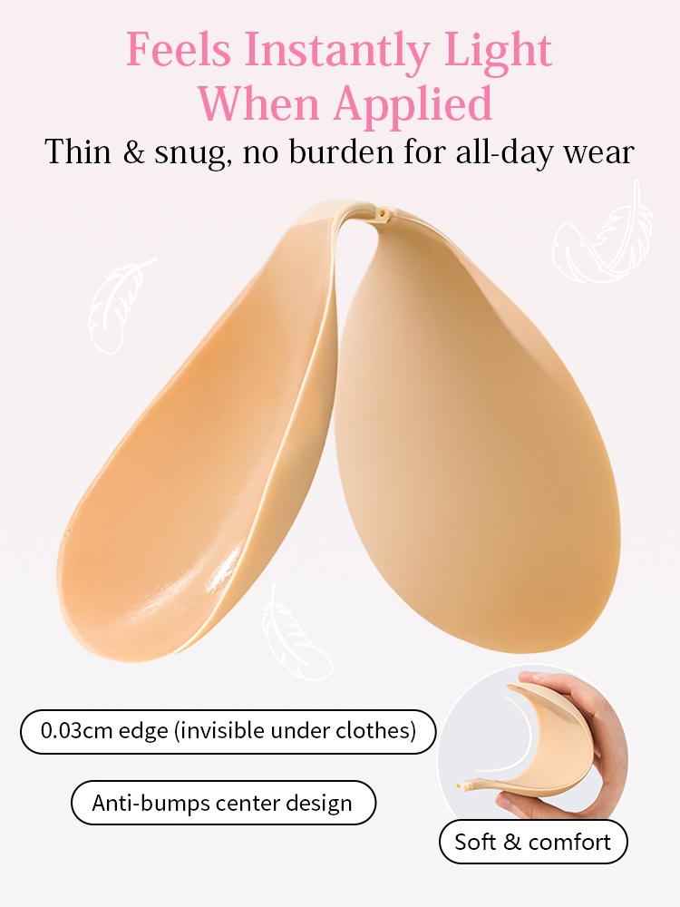 Invisible Stick On Bra Sweatproof Grip, Second-skin Feel, Silicone & Push-up Lift VEIMIA