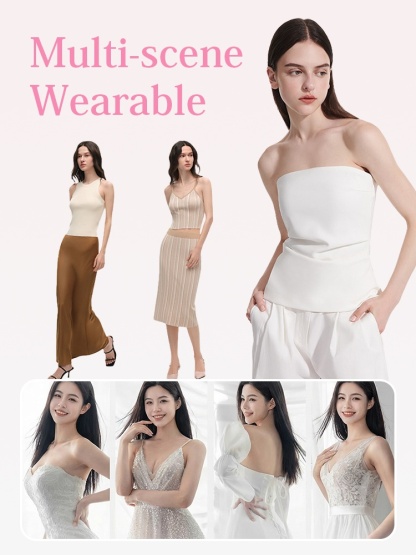 Invisible Stick On Bra Sweatproof Hold, Second-skin Touch, Silicone & Push-up Lift VEIMIA