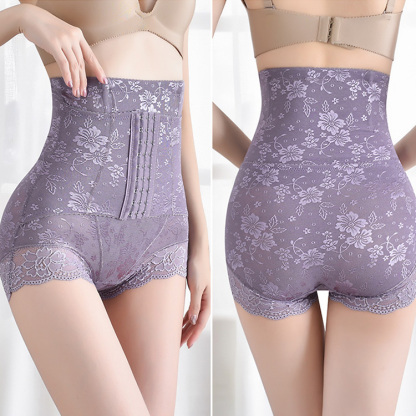 VEIMIA Jacquard Lace Waist Shaping Pants
