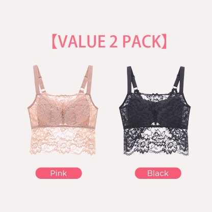 Breathable Honeycomb Cup Minimizer, Beautiful Butterfly Back Lace Camisole, Not Stuffy VEIMIA