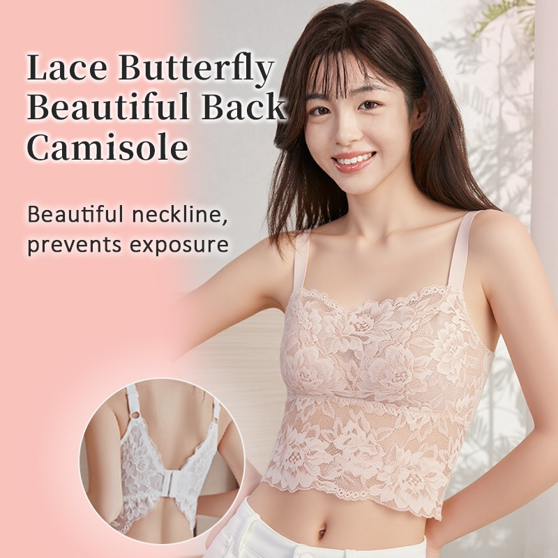 Butterfly Back Minimizer Breathable Camisole, Lace Design for Easy Matching, Not Stuffy VEIMIA
