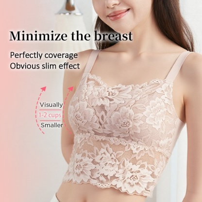 Minimizer Lace Camisole Breathable Design, Butterfly Back for Low-Key Sexy, Slimming & Lightweight VEIMIA