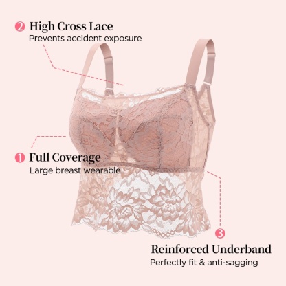 Sexy Butterfly Back Minimizer, Breathable Lace Camisole, Lightweight & No Stuffy Feel VEIMIA