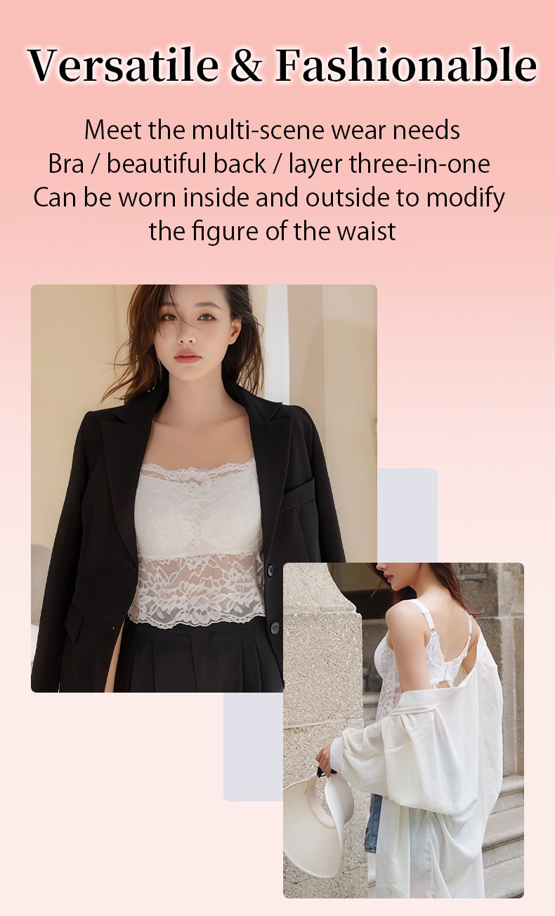 Minimizer Lace Tank Top with Butterfly Back, Ultra Lightweight & Breathable, Slimming Versatile VEIMIA