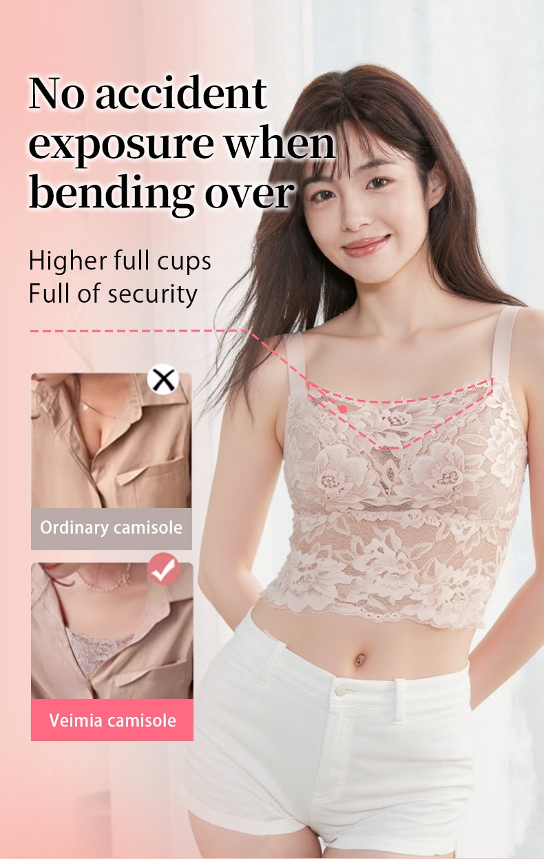 Minimizer Camisole Breathable Lace, Butterfly Back Design Not Embarrassing, Versatile Wear VEIMIA