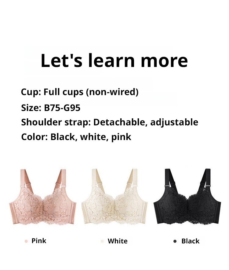 Breathable Full Cups Lace Minimizing Bra With Adjustable Strap VEIMIA