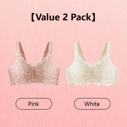 VEIMIA Breathable Full Cup Lace Minimizing Bra With Adjustable Strap