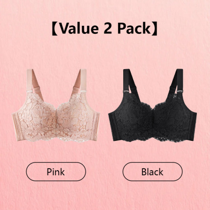 VEIMIA Breathable Full Cup Lace Minimizing Bra With Adjustable Strap
