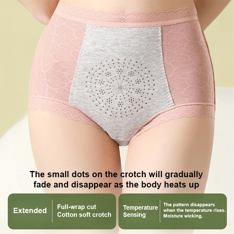 High Waisted Lace Panties Breathable Cotton Crotch Womens Plus Size Brief Lift Hips VEIMIA