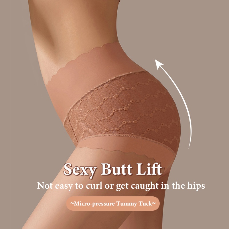 3 Pieces Seamless Sexy Lace Panties Comfortable Mulberry Silk Crotch Plus Size Underwear VEIMIA