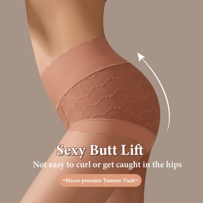3 Pieces Seamless Sexy Lace Panties Comfortable Mulberry Silk Crotch Plus Size Underwear VEIMIA