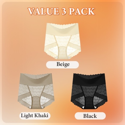 Seamless Sexy Lace Panties Comfortable Mulberry Silk Crotch Plus Size 3-7 Pieces VEIMIA