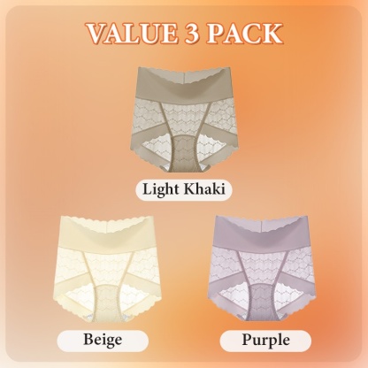 3-7 Pieces Lace Panties Comfortable Mulberry Silk Crotch Plus Size Underwear VEIMIA