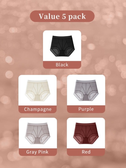 ​7A Silk Crotch High-Waisted Panties: Ultra-Light Lace, Anti-Wedgie in Humid Conditions VEIMIA