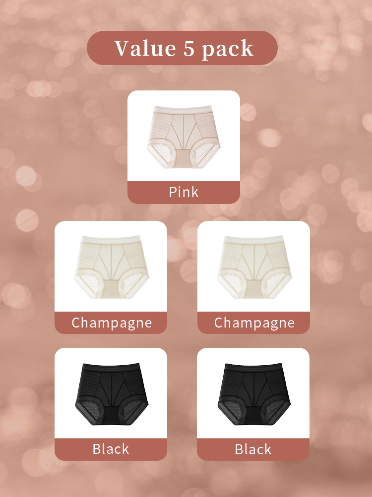 Cooling Technology Panties: High-Waisted Breathable Lace, 7A Silk Crotch Width Buttock VEIMIA​