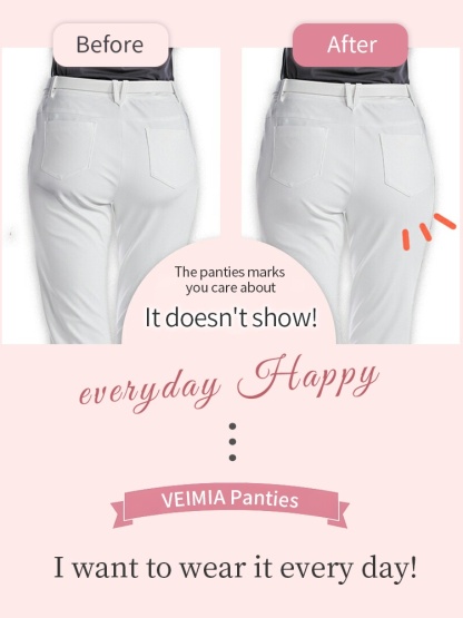Breathable Panties for Prolonged Wear: High-Waisted Lace, 7A Mulberry Silk Crotch, Anti-Wedgie VEIMIA
