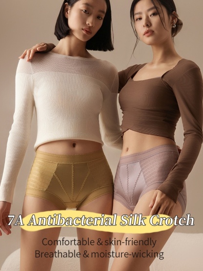 Ultra-Comfortable & Breathable: High-Waisted Lace Panties with 7A Silk Crotch, No Wedgie VEIMIA