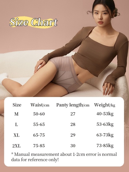 Comfortable for Walking Tours: High-Waisted Lace Panties, 7A Silk Crotch, Width Buttock VEIMIA​