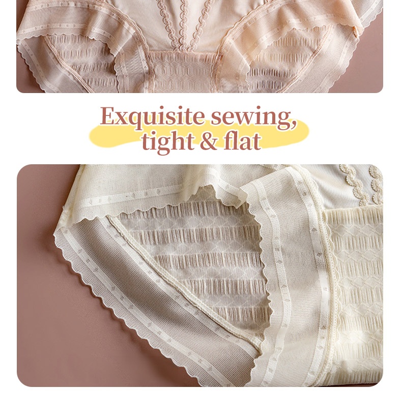 Breathable Cooling Lace Panties, 7A Grade Mulberry Silk Crotch, High-Waisted & Anti-Wedgie VEIMIA