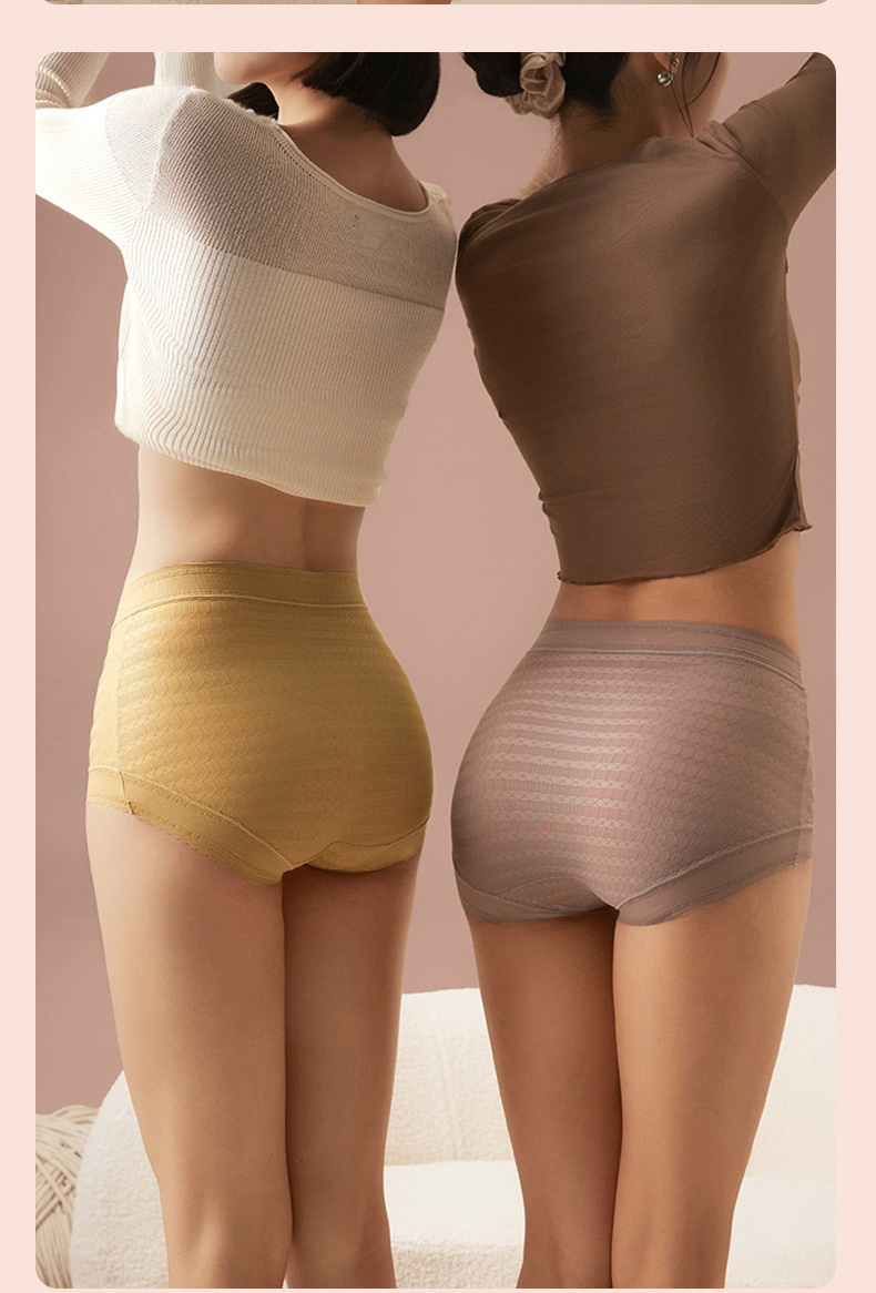 ​7A Silk Crotch Breathable Panties, High-Waisted Lace - No Riding Up Even During Walking VEIMIA​