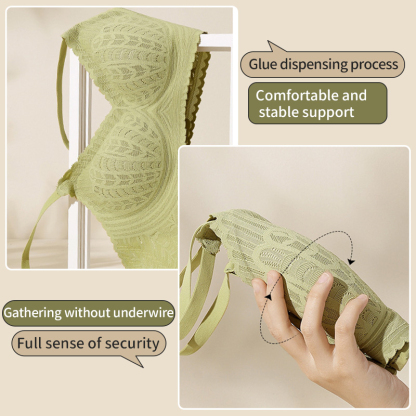 Lightweight One-piece Seamless Lace Wireless Push Up Bra Gather And Shape Breast VEIMIA