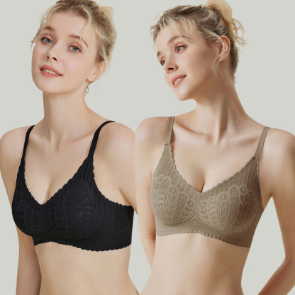 Lightweight One-piece Seamless Lace Wireless Push Up Bras Gather And Shape Breast VEIMIA