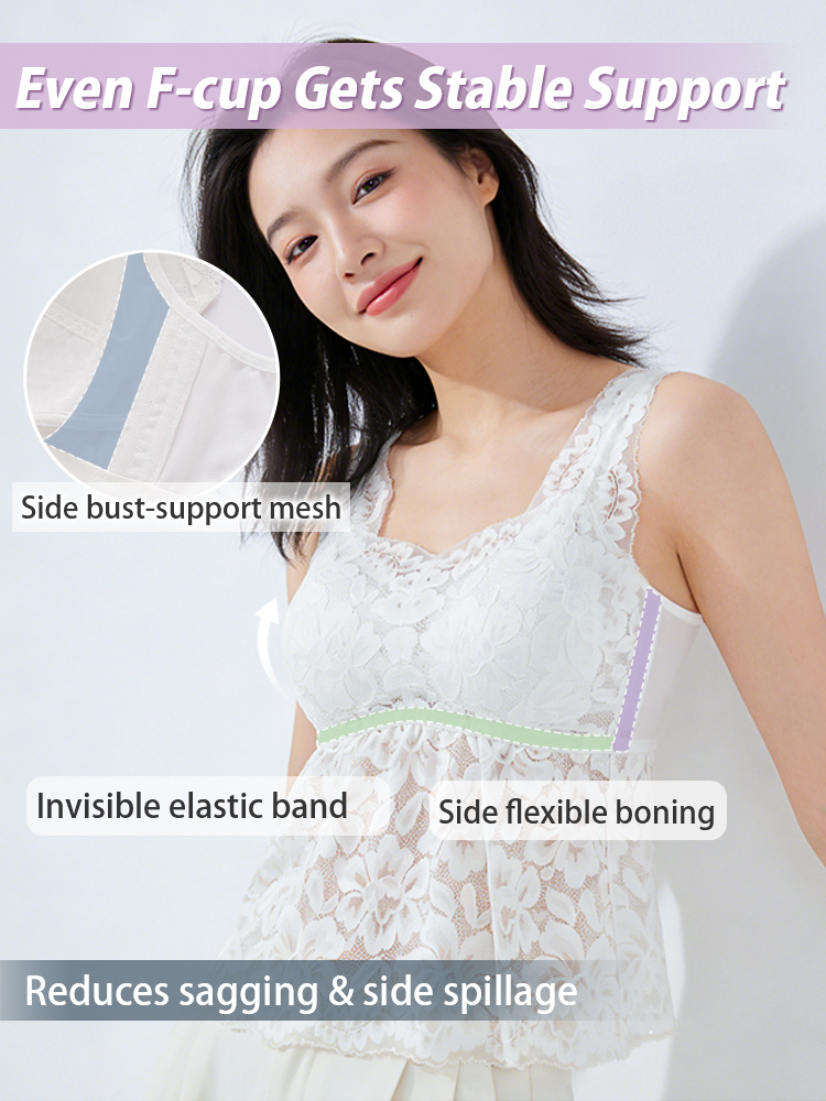 Lace Camis With Tummy Coverage Flattering Fit, Airy & Cozy Bralette For Daily Wear VEIMIA
