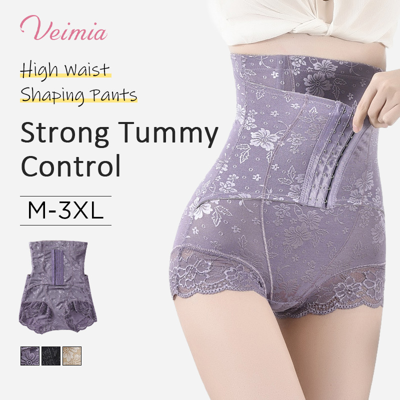 Jacquard Lace Waist Shaping Pants VEIMIA