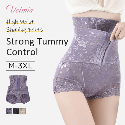 Jacquard Lace Waist Shaping Pants VEIMIA