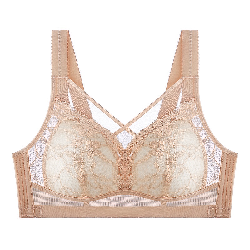 Flower Lace Design Minimizer Bra with Breathable Honeycomb Cup VEIMIA