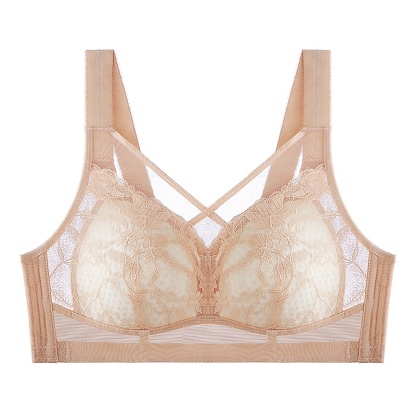 Flower Lace Design Minimizer Bra with Breathable Honeycomb Cup VEIMIA