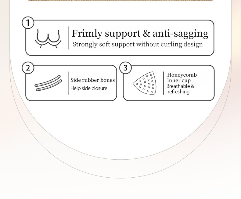 Flower Lace Minimizer Bra Fully Breathable Honeycomb Cotton Cup & Cross Double-Line Lifting VEIMIA