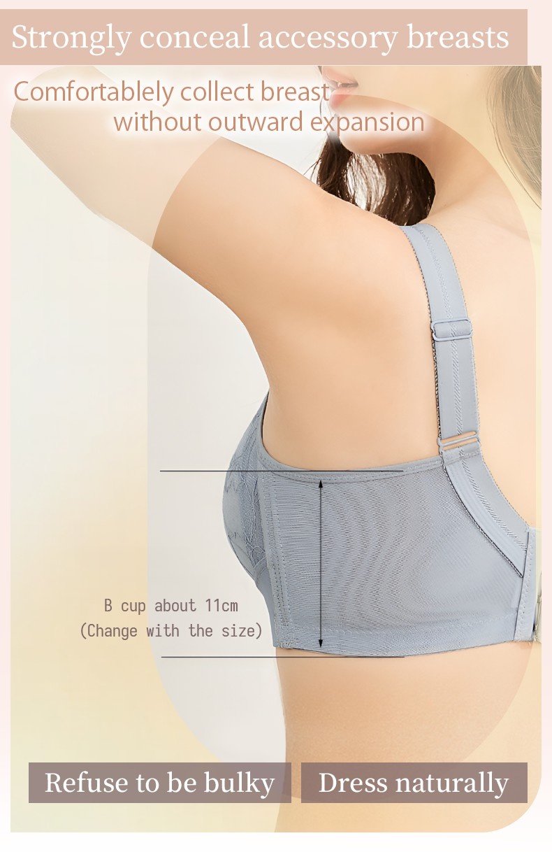 Cross Double-Line Lifting Bra Honeycomb Cotton Cup Not Stuffy & Flower Lace Design VEIMIA