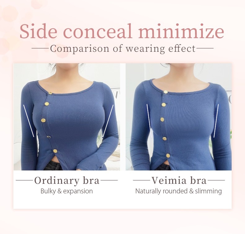 Plus Size Minimizer Bra Visually Slim with Cross Double-Line Lifting & Breathable Cup VEIMIA