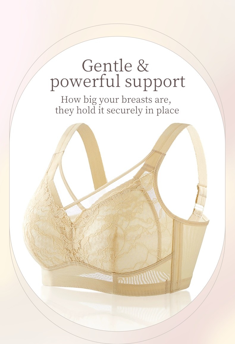 Cross Double-Line Lifting & Invisible Advanced Flower Lace Minimizer Bra VEIMIA
