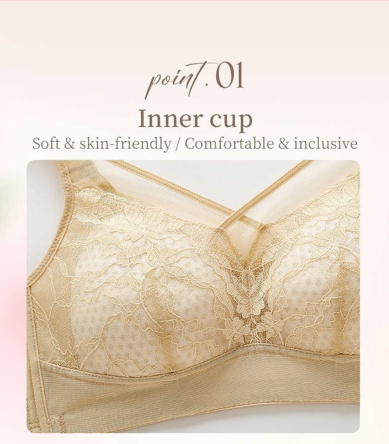 Plus Size Visually Slim Bra Cross Double-Line Lifting & Invisible Advanced Lace VEIMIA