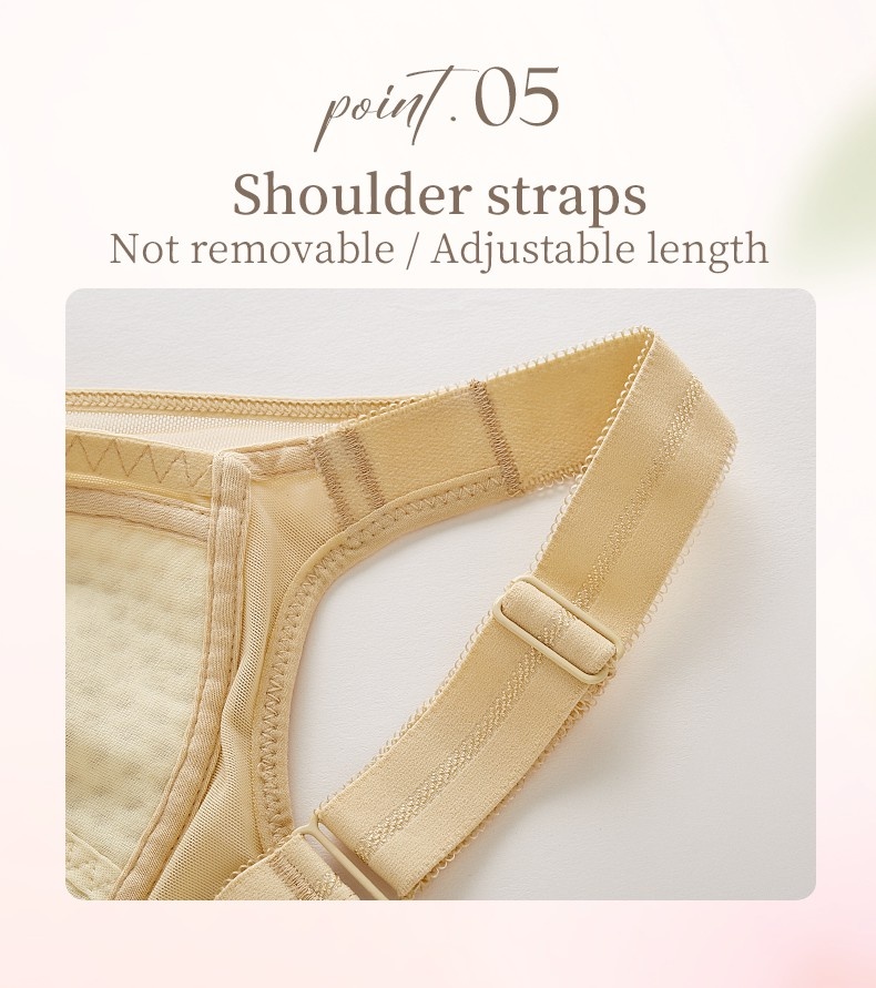 Breathable Honeycomb Cotton Cup & Cross Double-Line Lifting Minimizer Bra VEIMIA