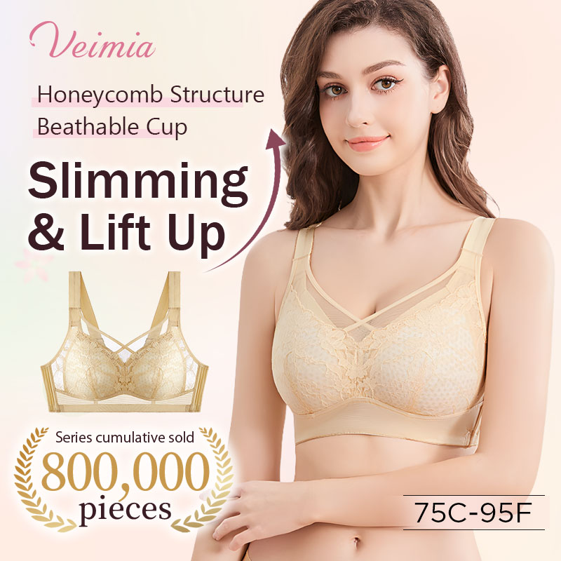 Honeycomb Cotton Cup Minimizer Bra Fully Breathable All Day Long VEIMIA