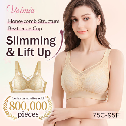 Honeycomb Cotton Cup Minimizer Bra Fully Breathable All Day Long VEIMIA