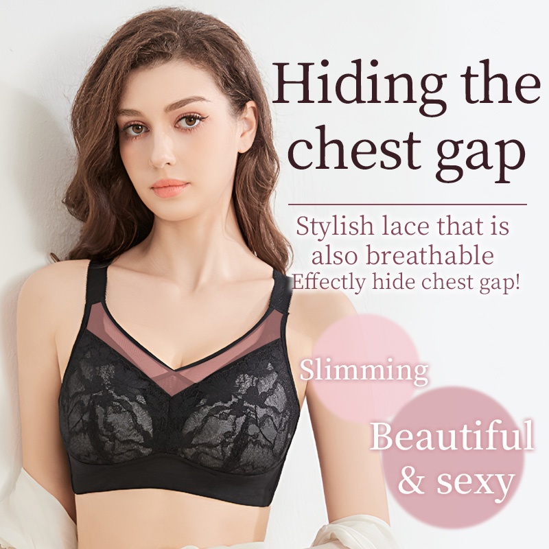 Flower Lace Minimizer Bra All Day Comfort & Cross Double-Line Lifting VEIMIA