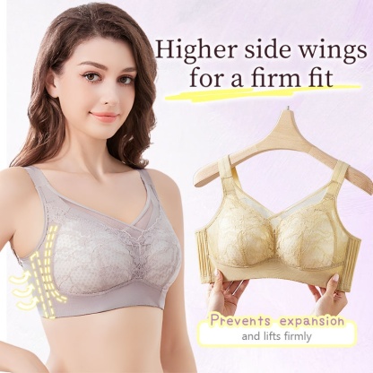 Cross Double-Line Lifting Bra Visually Slim Plus Size Breathable Honeycomb Cup VEIMIA