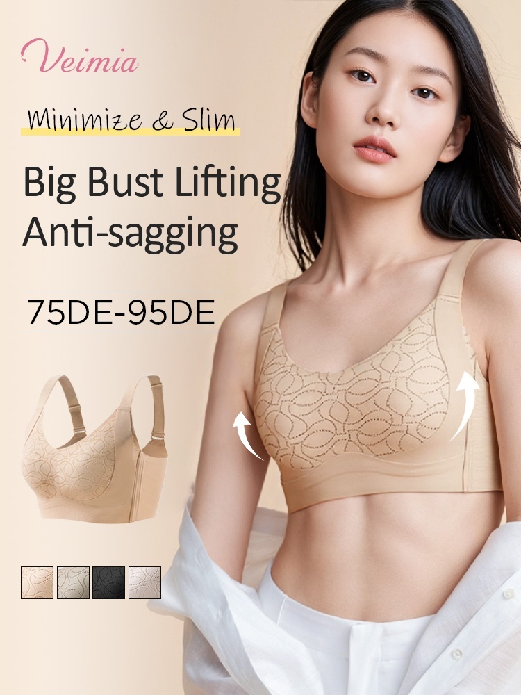 Lifting Minimizer Bras For Big Breasts Anti-sagging, Ultra-thin Cooling Cups & Seamless Invisible Foundations Color For Beautiful Bust Silhouettes VEIMIA​