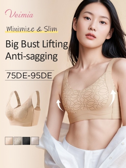 Lifting Minimizer Bras For Big Breasts Anti-sagging, Ultra-thin Cooling Cups & Seamless Invisible Foundations Color For Beautiful Bust Silhouettes VEIMIA​