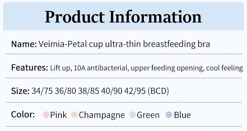 Lightweight Cooling Nursing Bra With Breathable Mesh & Petal Pads, Soft Lifts Anti-Sagging & Baby-friendly VEIMIA