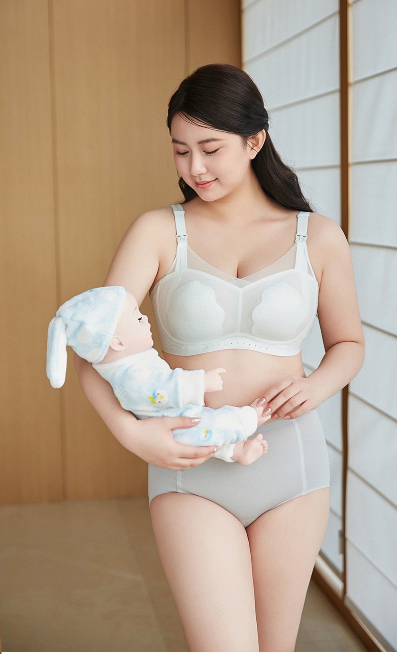Lightweight Cooling Nursing Bras With Breathable Meshes & Petal Pads, Soft Lifts Anti-Sagging & Baby-friendly VEIMIA