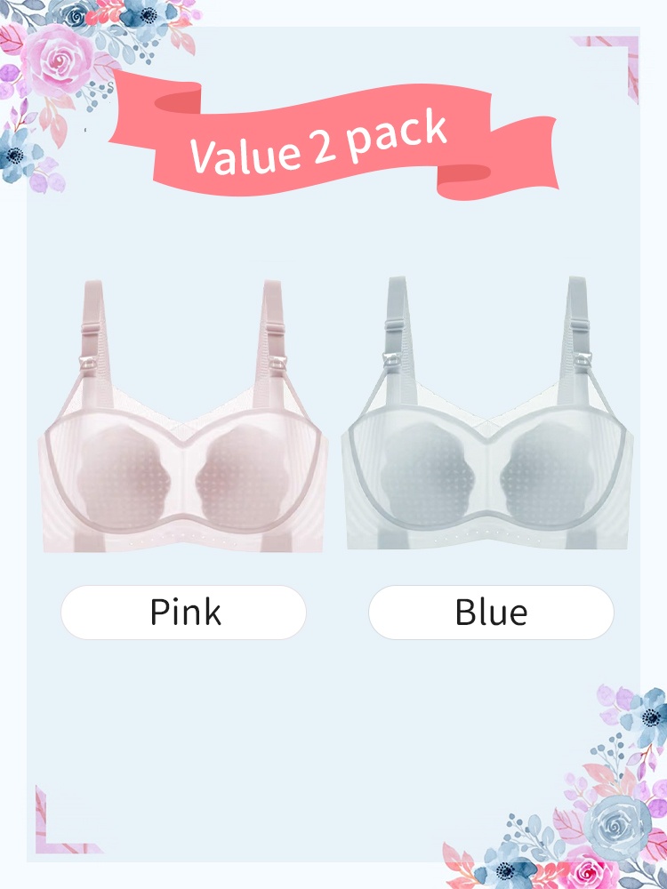 Lightweight Cooling Nursing Bra With Breathable Mesh & Petal Pad, Soft Lift Anti-Sagging & Baby-friendly